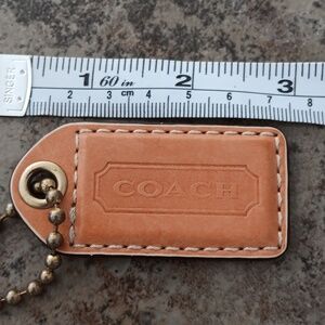 COACH TAN LEATHER & SUEDE LEATHER HANG TAG